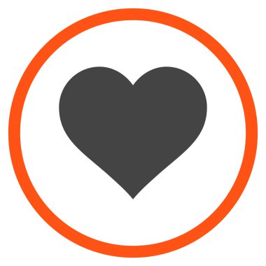 Love Heart Flat Vektör Yuvarlak Simge
