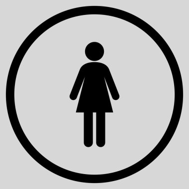 Kadın Düz Vektör Yuvarlak Simge