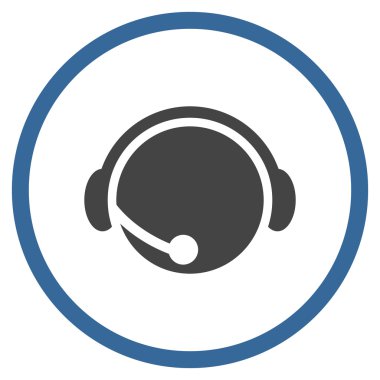 Çağrı Merkezi operatörü düz vektör yuvarlak simge