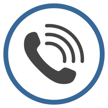 Telefon Görüşmesi Düz Vektör Yuvarlak Simge