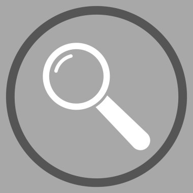 Büyüteç Düz Vektör Yuvarlak Simge