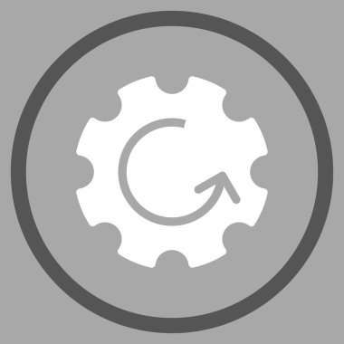 Dişli döndürme düz vektör yuvarlak simgesi