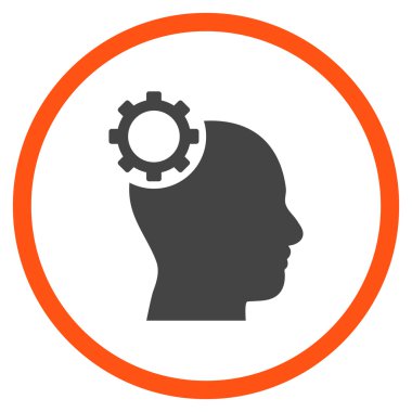 Akıl vites düz vektör yuvarlak simge