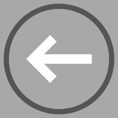 Sol ok düz vektör yuvarlak simgesi