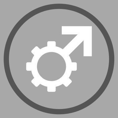 Teknolojik Potence Flat Vektör Yuvarlak Simge