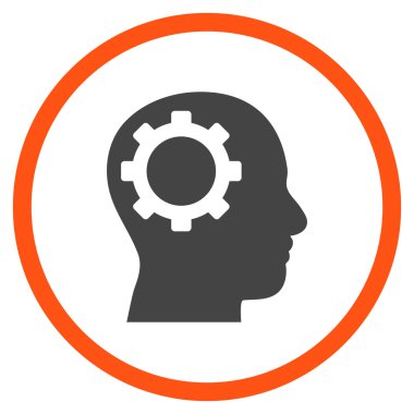 Akıl vites düz vektör yuvarlak simge