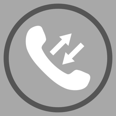 Düz vektör yuvarlak simge konuşurken telefon