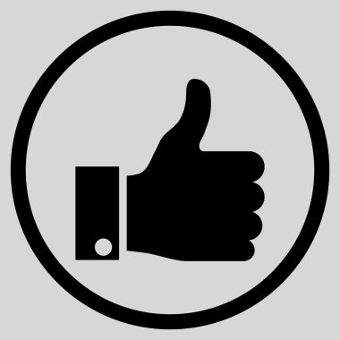 Thumb Up Flat Vector Yuvarlak Simge