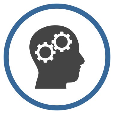 Beyin Tekerlekleri Düz Vektör Yuvarlak Simge