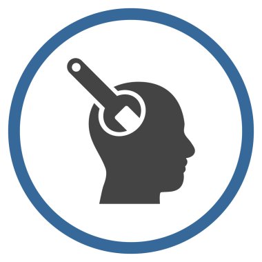 Beyin aracı düz vektör yuvarlak simgesi