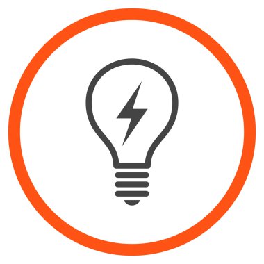 Elektrik AmpulÜ Düz Vektör Yuvarlak Simge