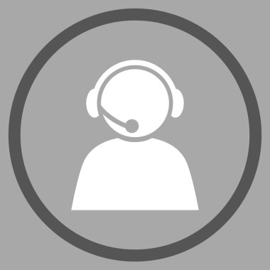 Çağrı Merkezi operatörü düz vektör yuvarlak simge