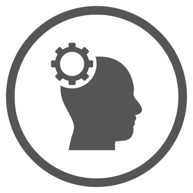 Akıl vites düz vektör yuvarlak simge