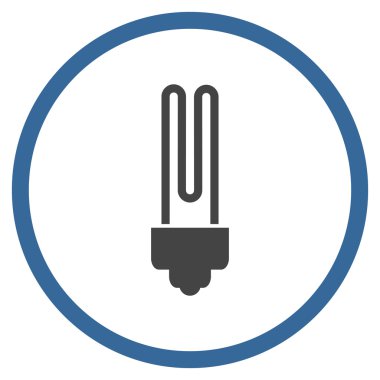 Floresan ampul düz vektör yuvarlak simge