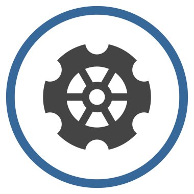 Vites düz vektör yuvarlak simge