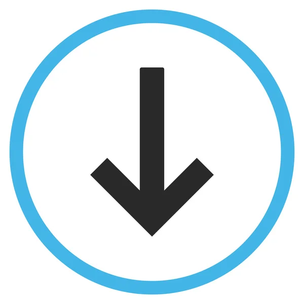 Pijl-omlaag plat afgerond vector pictogram — Stockvector