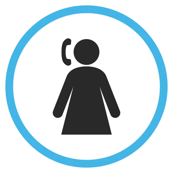 Appeler femme plat arrondi vecteur icône — Image vectorielle