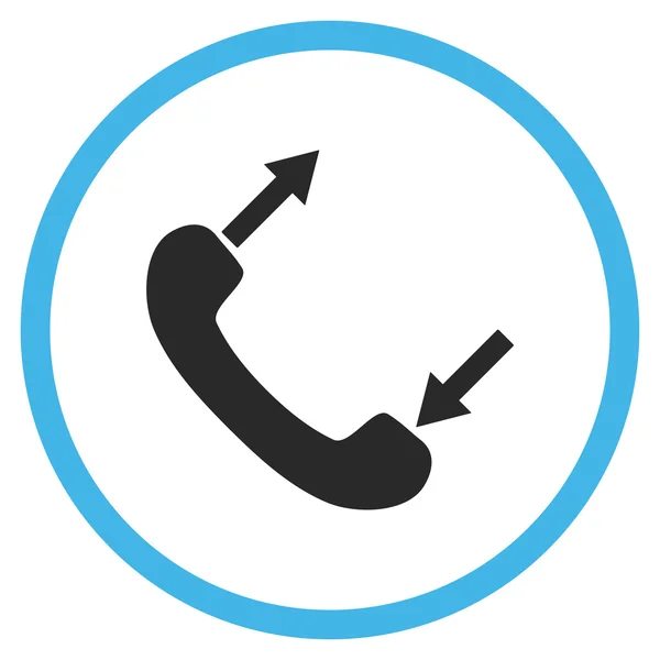 Icona vettoriale rotonda piatta parlante del telefono — Vettoriale Stock