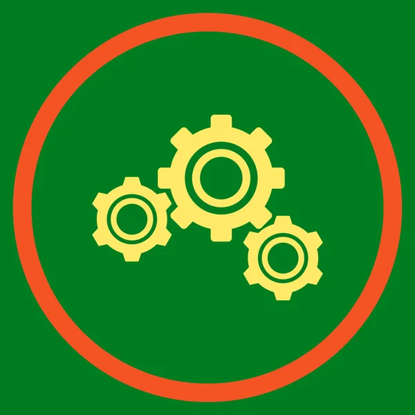 Ozubená kola plochý zaoblený vektorové ikony — Stockový vektor