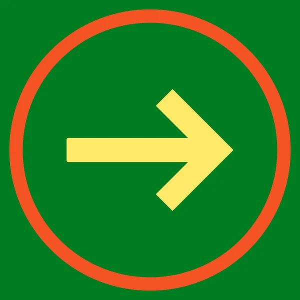 Seta direita plana arredondada vetor ícone — Vetor de Stock
