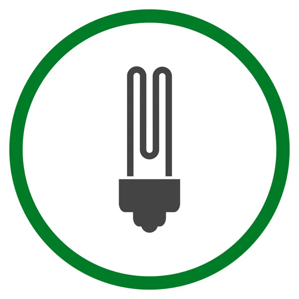 Ícone arredondado plano do vetor da lâmpada fluorescente — Vetor de Stock