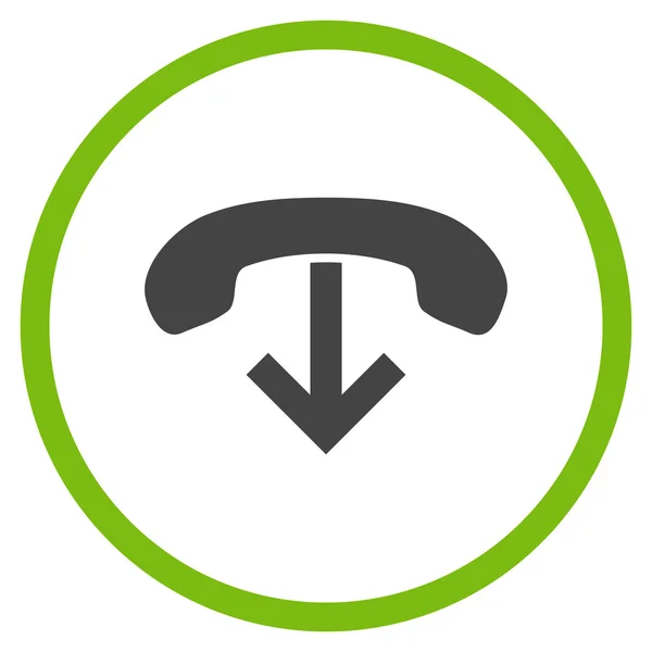 Phone Hang Up Flat Rounded Vector Icon — Stock Vector