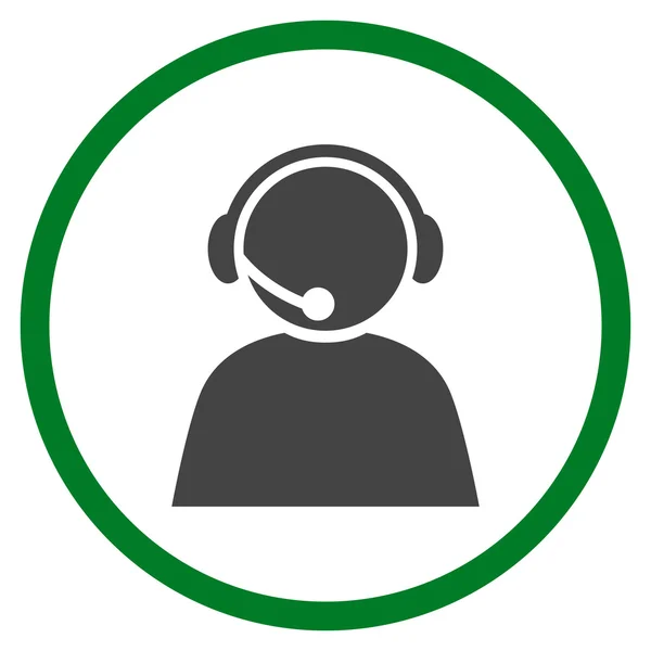 Call Center Operator plat afgeronde Vector Icon — Stockvector