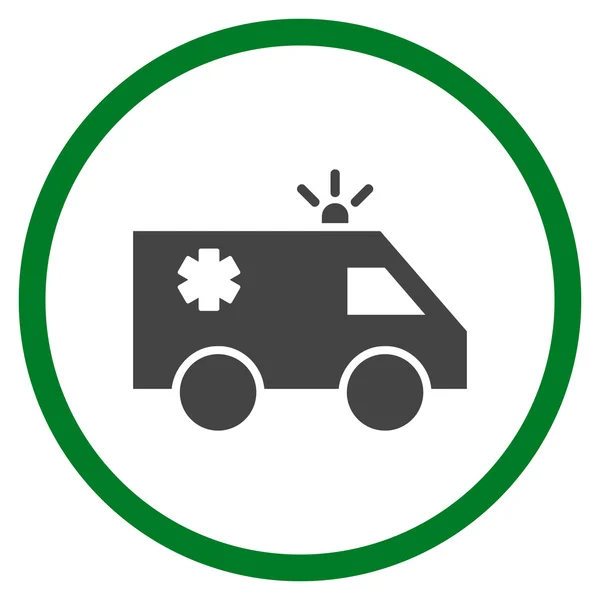 Icono redondeado plano del vector del coche de emergencia — Vector de stock
