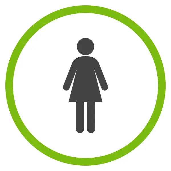 Woman Flat Rounded Vector Icon — Stok Vektör