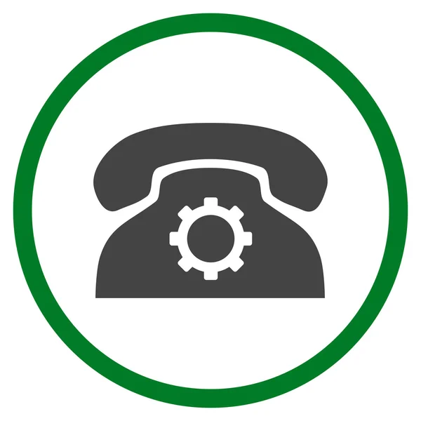 Configuración del teléfono plano redondeado Vector icono — Vector de stock