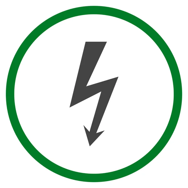 Hoog voltage plat afgerond vector pictogram — Stockvector