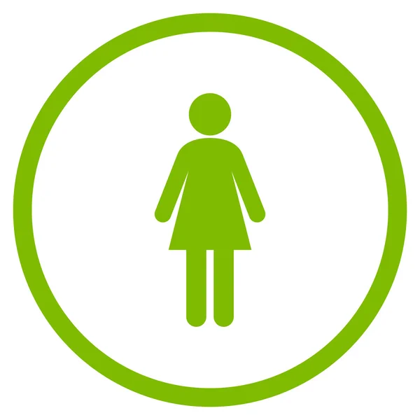 Woman Flat Rounded Vector Icon — ストックベクタ