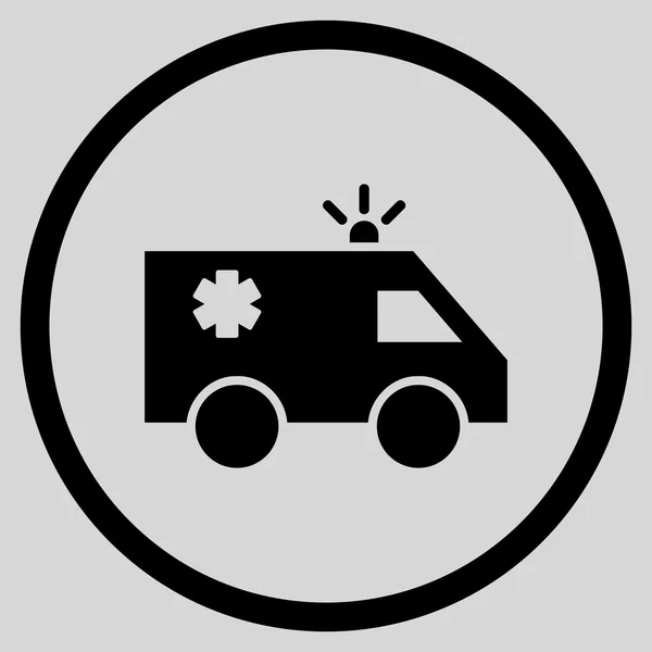 Ícone arredondado do vetor liso do carro de emergência — Vetor de Stock