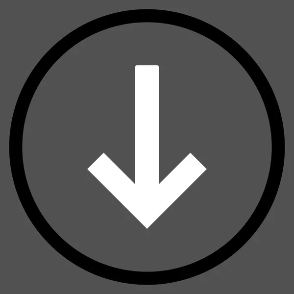 Flecha hacia abajo Vector plano redondeado icono — Archivo Imágenes Vectoriales