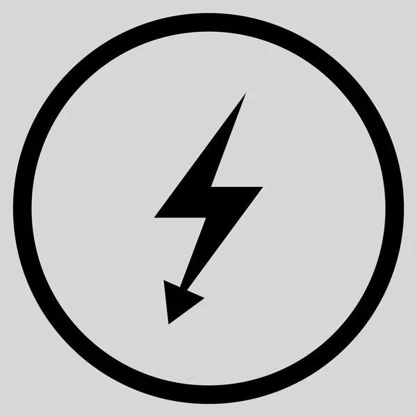 Strike elektryczny płaski wektor zaokrąglona ikona — Wektor stockowy