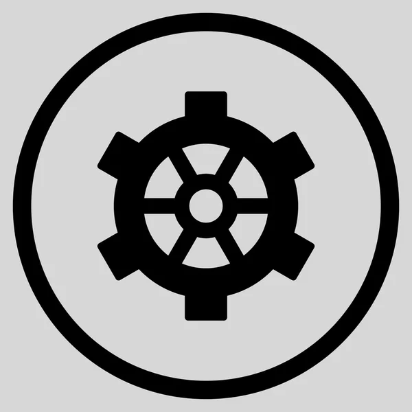 Getriebe flacher Vektor abgerundetes Symbol — Stockvektor