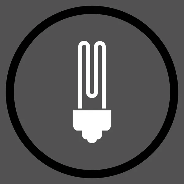 Ícone arredondado do vetor liso da lâmpada fluorescente — Vetor de Stock