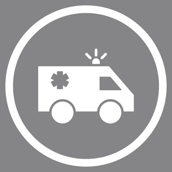 Vector plano de coche de ambulancia redondeado icono — Vector de stock