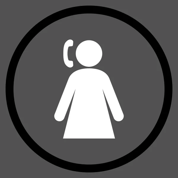 Llamar a Lady Flat Vector redondeado icono — Archivo Imágenes Vectoriales