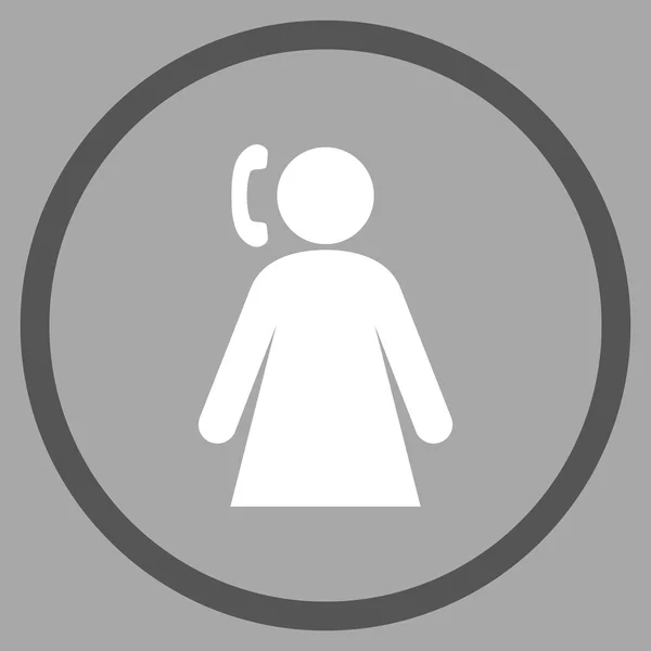 Calling Girl platte vector afgerond pictogram — Stockvector