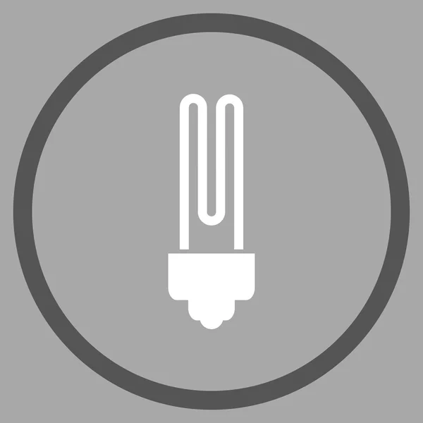 Icona arrotondata vettoriale piatta a lampadina fluorescente — Vettoriale Stock