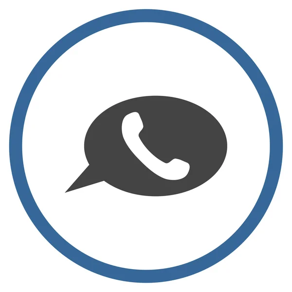 Telefone Mensagem Flat Vector Rounded Icon — Vetor de Stock