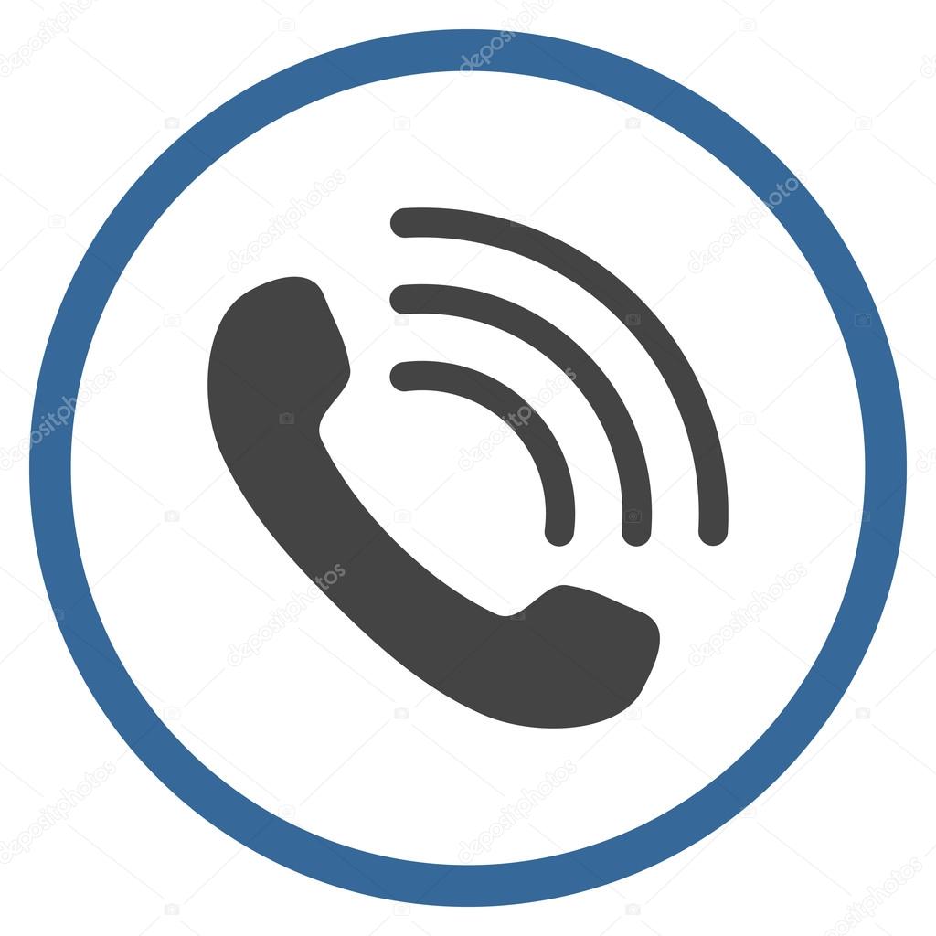 Telephone Call Flat Vector Rounded Icon