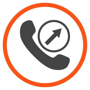 Giden arama düz vektör yuvarlak simgesi