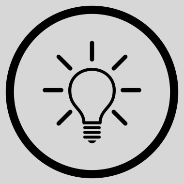 Ampul düz vektör yuvarlak simge