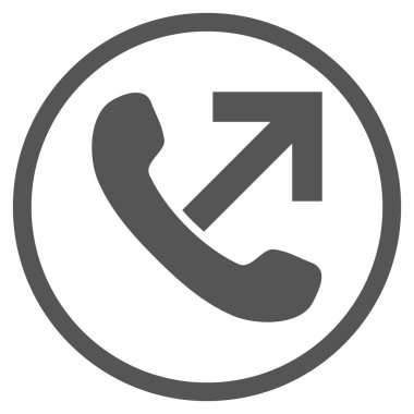 Giden arama düz vektör yuvarlak simgesi