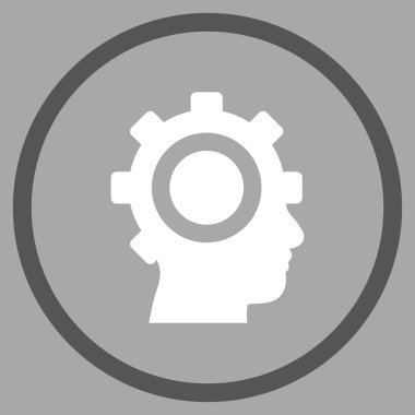 Cyborg vites düz vektör yuvarlak simge