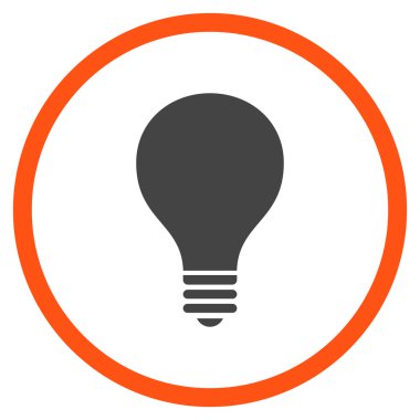 Ampul düz vektör yuvarlak simge