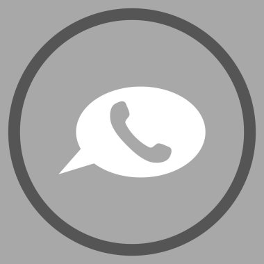 Telefon Mesajı Düz Vektör Yuvarlak Simge