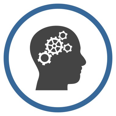 Beyin yapılandırma düz vektör yuvarlak simge